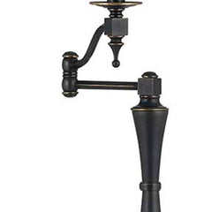 61" Bronze Swing Arm Floor Lamp featuring a decorative arm and a sleek design, perfect for any living space.