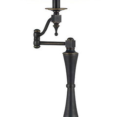 61" Bronze Swing Arm Floor Lamp featuring a stylish brown square shade and an elegant design. Ideal for any room decor.