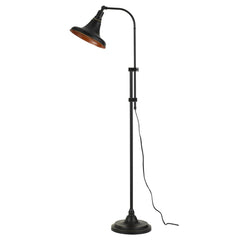 58" Bronze Metal Adjustable Floor Lamp with a dome shade, featuring a sleek design and a sturdy base.