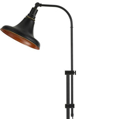 58" Bronze Metal Adjustable Floor Lamp featuring a sleek bronze dome shade and a flexible arm for customizable lighting.