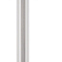 Chrome two-light floor lamp with a sleek design and a white rectangular shade, standing 60 inches tall.