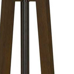 65" brown tripod floor lamp featuring a white rectangular shade, designed for modern home decor.