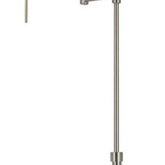 61" Nickel Metal Adjustable Swing Arm Floor Lamp with a gray shade, featuring a sleek design and adjustable arm for versatile
