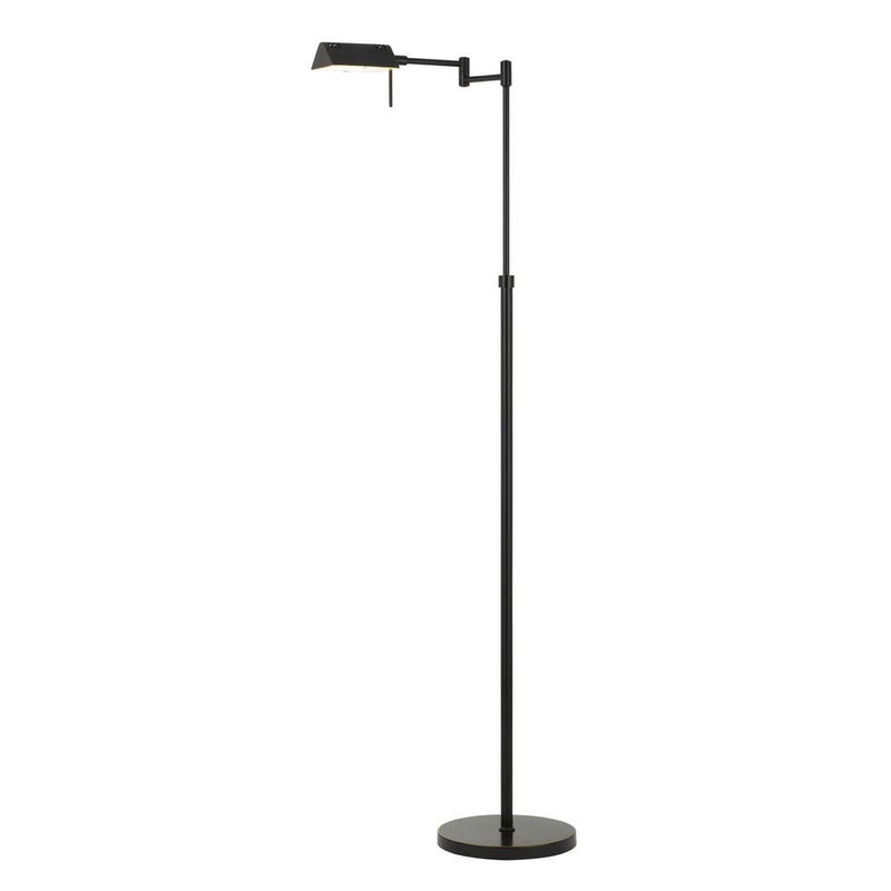 A 61-inch bronze adjustable swing arm floor lamp with a metal base.