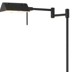 61" Bronze Adjustable Swing Arm Floor Lamp with a sleek black shade and adjustable arm for versatile lighting.