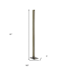 61" Brown LED Traditional Shaped Floor Lamp with a sleek design, featuring a rectangular base and a tall, slender body.