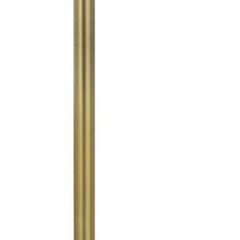 62" Brass Tray Table Floor Lamp with a sleek brass pole and a white square shade, perfect for adding elegance to any room.