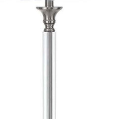 60" Nickel Traditional Floor Lamp with a sleek design and a white square shade, perfect for elegant lighting.