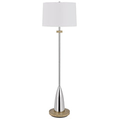 61" Chrome Traditional Floor Lamp with a white square shade and a sleek chrome base, adding elegance to any space.