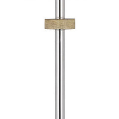 61" Chrome Traditional Floor Lamp with a white square shade and a wooden accent. Sleek design for modern decor.