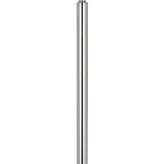 61" Chrome Tray Table Floor Lamp With White Square Shade