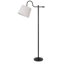 63" Bronze Adjustable Traditional Floor Lamp with a gray square shade, featuring a sleek design and a sturdy base.