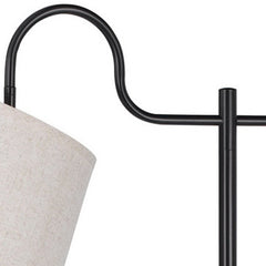 63" bronze adjustable floor lamp with a gray square shade, featuring a traditional design and sleek metal structure.