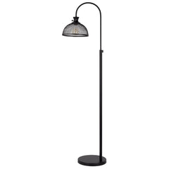 61" black adjustable floor lamp with a traditional shape and bronze dome shade, featuring a sleek design and sturdy base.