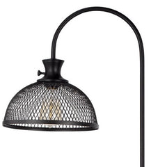 61" black adjustable floor lamp with a traditional shape and a bronze dome shade, featuring a mesh design and a warm light bu