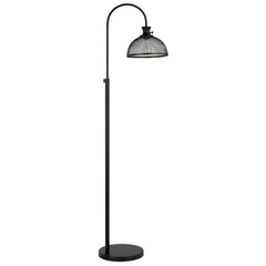 61" black adjustable floor lamp with a traditional shape and a bronze dome shade, featuring a sleek design and sturdy base.
