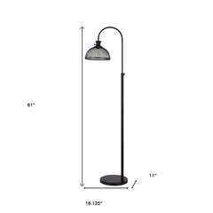 61" black adjustable floor lamp with a traditional shape and bronze dome shade, featuring a sturdy base and elegant design.