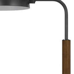 63" brown tray table floor lamp featuring a bronze transparent glass dome shade and a sleek design. Ideal for modern decor.