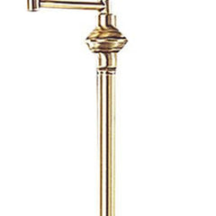 59" Bronze Metal Swing Arm Floor Lamp featuring a beige fabric empire shade, ideal for stylish lighting in any room.