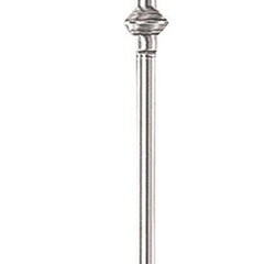 59" Nickel Swing Arm Floor Lamp with a beige fabric empire shade, featuring a sleek nickel finish and adjustable arm for vers