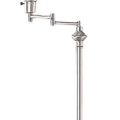 59" Nickel Swing Arm Floor Lamp with a sleek design and a beige fabric empire shade, perfect for stylish lighting.