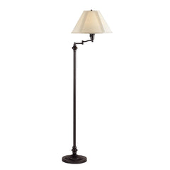 59" Bronze Swing Arm Floor Lamp with Beige Empire Shade featuring an adjustable arm and a classic design. Ideal for any room.