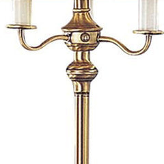 60" Bronze Four Light Traditional Floor Lamp with a beige square shade, featuring a classic design and elegant finish.