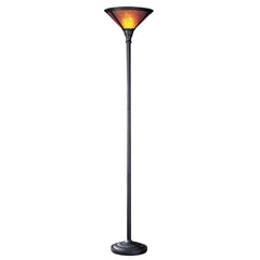 71" rusted torchiere floor lamp with a brown dome shade, featuring a classic design and sturdy base. Ideal for ambient lighti
