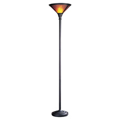 71" rusted torchiere floor lamp with a brown dome shade, featuring a sleek design and a sturdy base. Ideal for ambient lighti