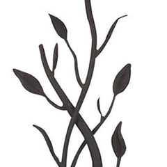 62" grey traditional floor lamp featuring a brown bell shade and a decorative leaf design on the stand.