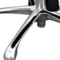 White and Silver Faux Leather Adjustable Height Swivel Rolling Office Chair