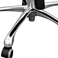 White and Silver Faux Leather Adjustable Height Swivel Rolling Office Chair