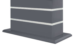 47" Dark Gray Silver And Black Glass Faux Crystal And Wood Square Bar Table