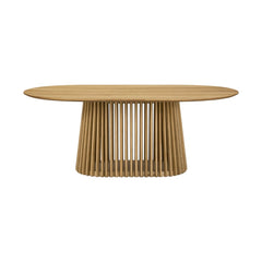 Seven Piece Oak Oval Dining Set with Six Chairs