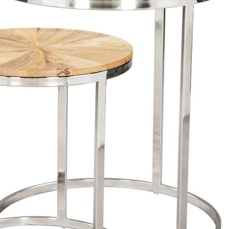 Wooden round side table