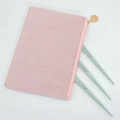 Pink Flannel Large Makeup Bag Set for Women