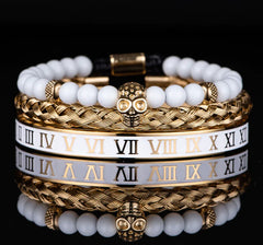 Roman Numerals Steel Bracelet Crown Design