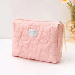 Portable Floral Makeup Bag with Large Capacity