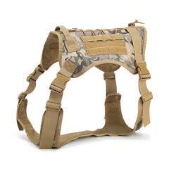 Adjustable Camouflage Tactical Nylon Dog Harness & Leash
