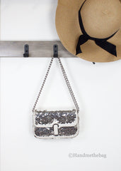 Marc Jacobs The Mini J Marc Shoulder Cream Sequined Bag