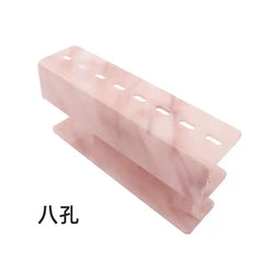 8-hole Acrylic Pink Marble Eyelash Tweezer Rack Organizer designed for storing multiple lash tools in a stylish and practical way.
