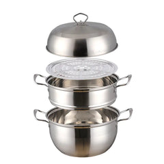 Double-Layer Stainless Steamer for Efficient Cooking