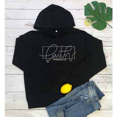 Women's Hooded Sweatshirt with Pockets – 100% Cotton, Alphabet Graphic