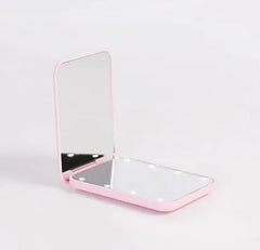 GlowFold Portable LED Makeup Mirror – Foldable, Rechargeable, Travel-Ready