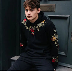 Men's Embroidered Hoodie in College Style for Fall/Winter