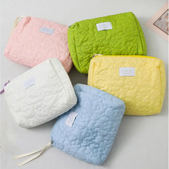 Portable Floral Makeup Bag with Large Capacity