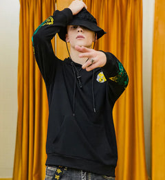 Stylish Embroidered Dragon Hoodie for Men