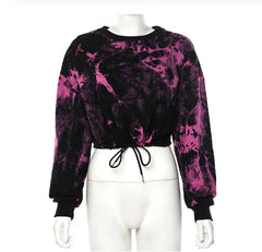 Trendy Tie-Dye Hip Hop Crop Top & Shorts Set