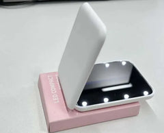 GlowFold Portable LED Makeup Mirror – Foldable, Rechargeable, Travel-Ready