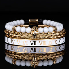 Roman Numerals Steel Bracelet Crown Design